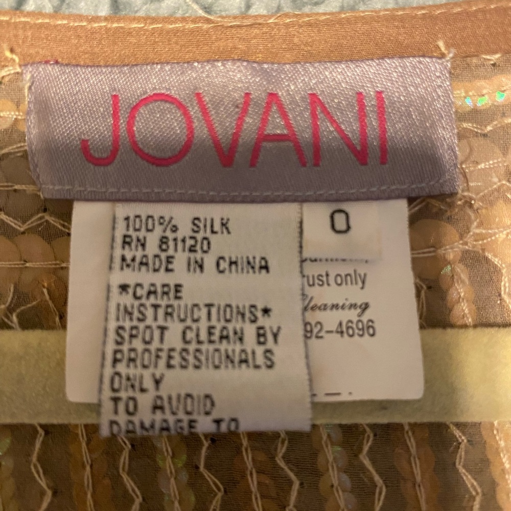 Jovani 100% silk and sequins cocktail dress - Picture 4 of 7